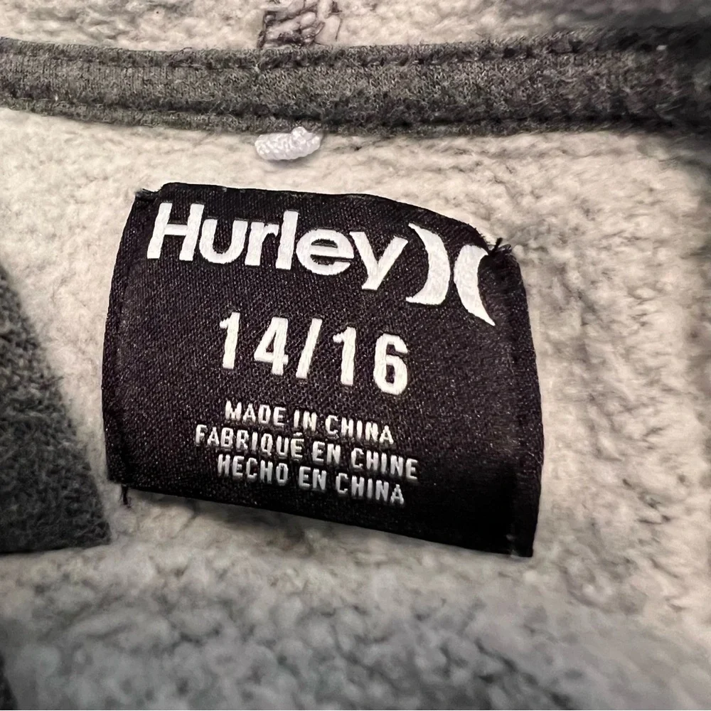 Hurley Camo Logo Graphic Hoodie Boys L 14/16 (youth) Gray Pullover Sweatshirt